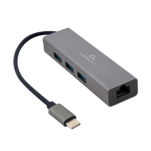 Gembird 3-Port USB-C Hub & Gigabit Ethernet Adapter - Image 1