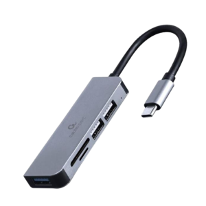 Gembird USB-C to 3.1 4-Port Portable Hub with Card Reader - Image 1